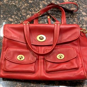 Coach Red Leather Briefcase